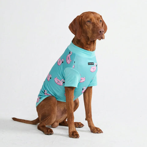 Sunblock Dog T-Shirt - Flamingo