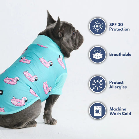 Sunblock Dog T-Shirt - Flamingo