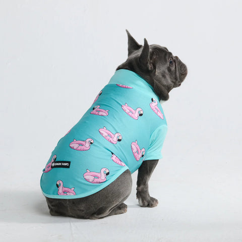 Sunblock Dog T-Shirt - Flamingo